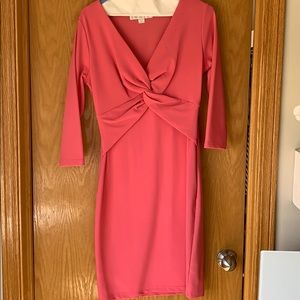 Boston Proper Dresses - Pink fitted dress with front knot detail. Boston Proper Dresses - Pink fitted dress with front knot detail.